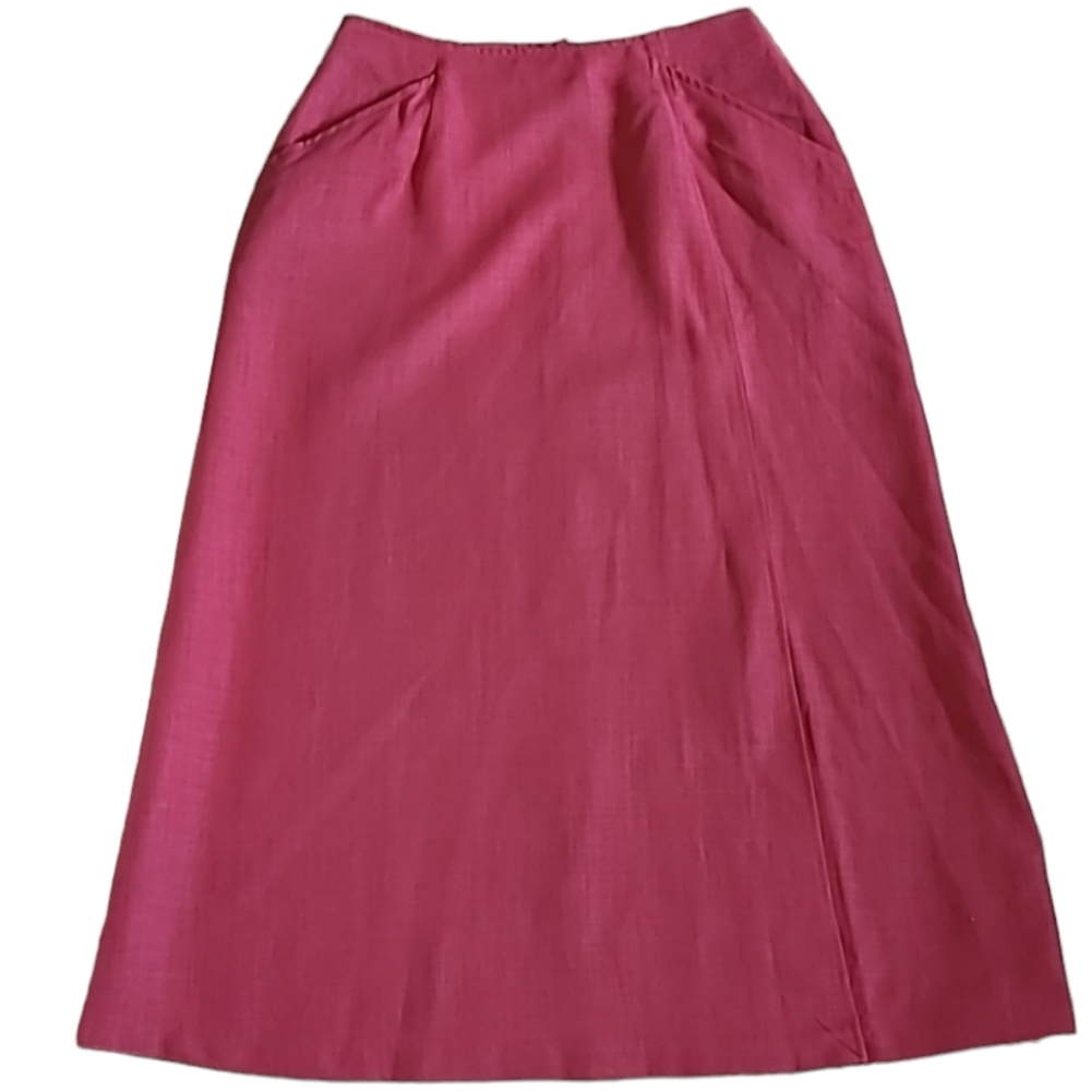 NWT Linen Blend Red Vintage Deadstock Susan Bristol Skirt Garden Girl